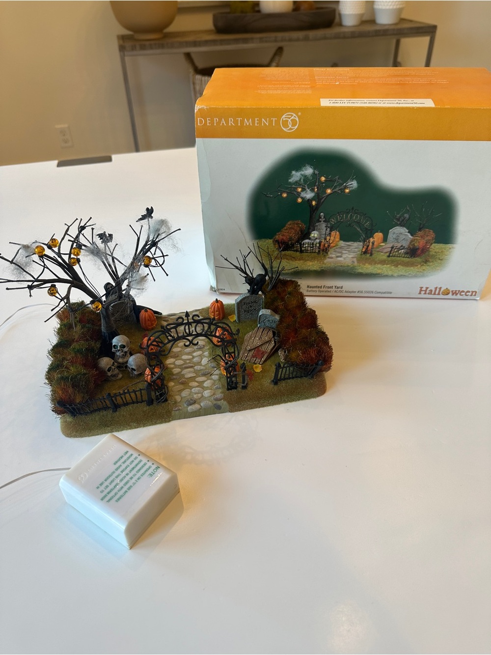 Department 56 Halloween Graveyard Scene with Orange and Black Accents
